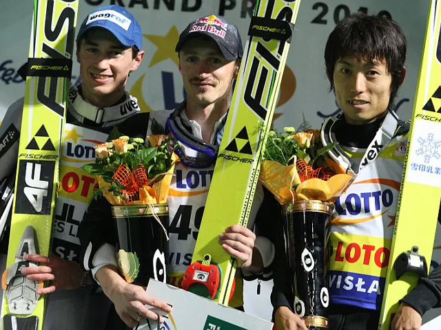 Kamil Stoch, Adam Małysz i Daiki Ito